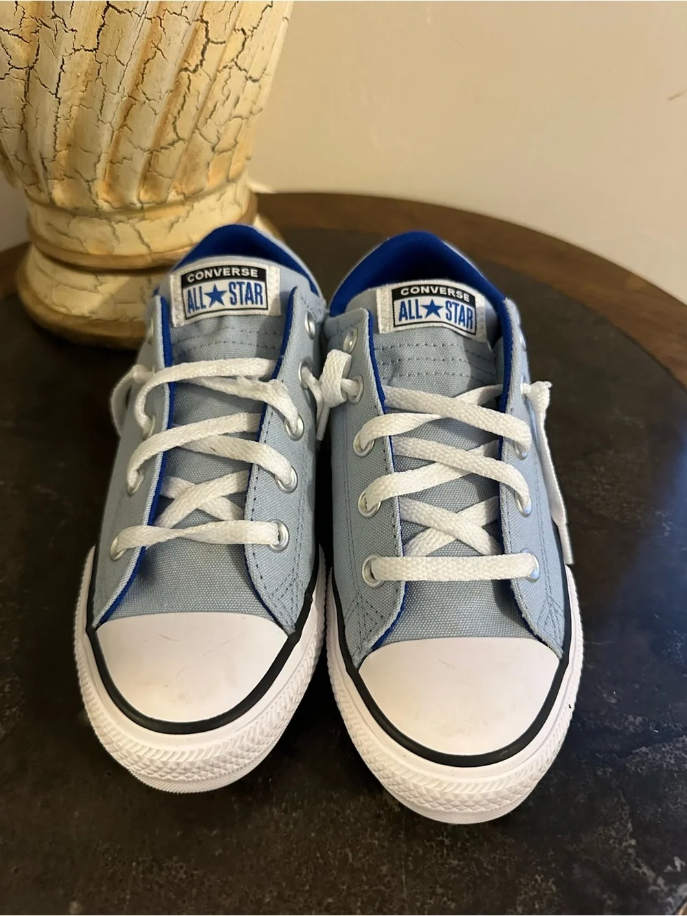Converse Kids Low Top Sneakers in Light Blue and White